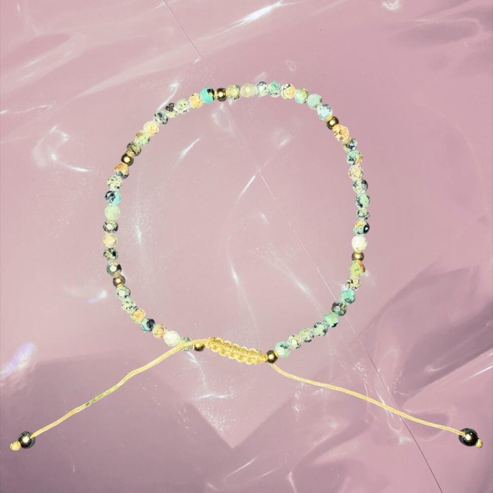 Y2K birthstone turquoise beaded bracelet friendship lucky bracelet